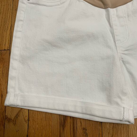 Women's White Maternity Shorts - Picture 3 of 9